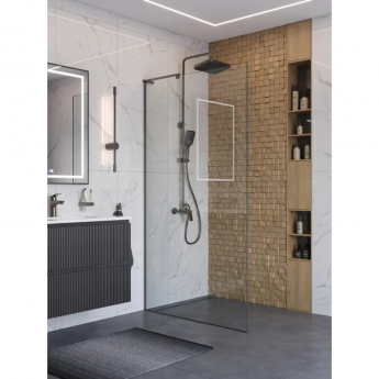 Душевая перегородка BELBAGNO UNO-L-1-TB-110-C-GM 1100x2000 мм Оружейная сталь Душевая перегородка BELBAGNO UNO-L-1-TB-110-C-GM 1100x2000 мм Оружейная сталь