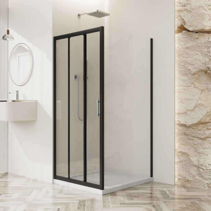Душевой уголок BELBAGNO UNO-195-AHF-31-100/90-P-NERO