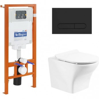 Комплект 4 в 1 Унитаз подвесной, система инсталляции для унитазов, с кнопкой смыва BELBAGNO Комплект 4 в 1 Унитаз подвесной, система инсталляции для унитазов, с кнопкой смыва BELBAGNO