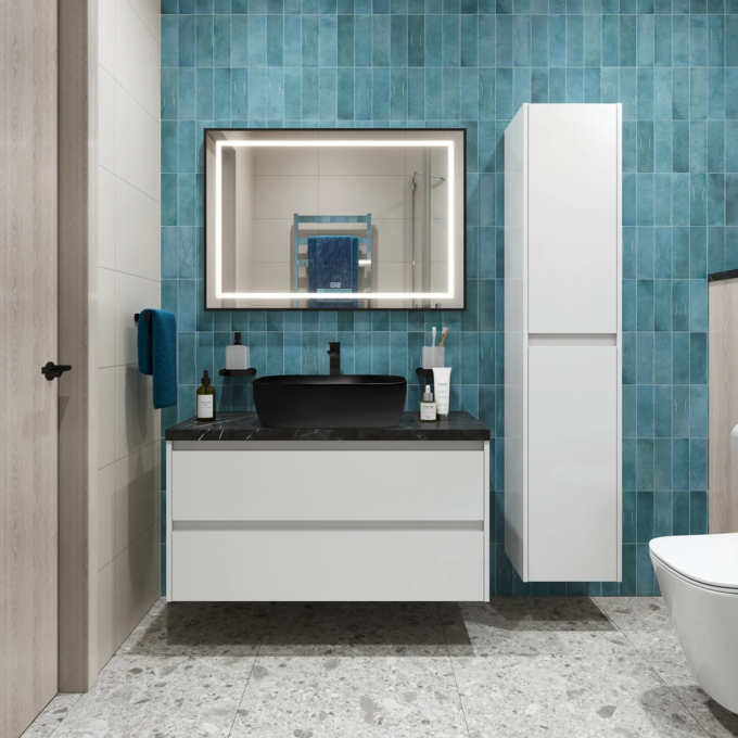 Тумба Bianco Opaco 100 см BELBAGNO KRAFT KRAFT100BO-KEPMNO-1302H301-SET Тумба Bianco Opaco 100 см BELBAGNO KRAFT KRAFT100BO-KEPMNO-1302H301-SET